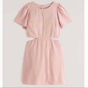 Abercrombie Angel Sleeve Cutout Mini Dress Light Pink Size Small Petite